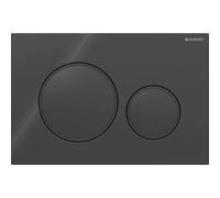 Geberit Sigma20 placas de accionamiento para doble descarga, redondas, 115882DW1, Color: negro / negro mate - CM