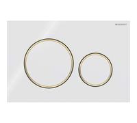 Geberit Sigma20 placas de accionamiento para doble descarga, redondas, 115882KK1, Color: blanco / chapado en oro - CM