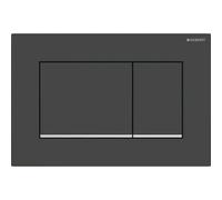 Placa de accionamiento Geberit Sigma30, para sistema de 2 cisternas, Color: lacado negro mate, recubierto de fÃ¡cil limpieza / cromado de alto brillo - 115.883.14.1