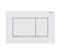 Placa de accionamiento Geberit Sigma30, para sistema de 2 cisternas, Color: lacado blanco mate, recubierto de fácil limpieza / cromado de alto brillo - 115.883.JT.1