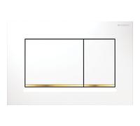 Geberit Sigma30 placas de accionamiento, para doble descarga, 115.883.KK.1, Color: blanco / chapado en oro