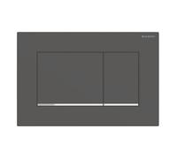 Placa de accionamiento Geberit Sigma30, para sistema de 2 cisternas, Color: lacado negro mate, recubierto de fácil limpieza / cromado de alto brillo - 115.883.14.1