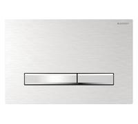 Placa Geberit Sigma50 Cuadrada Cromada Cepillada / Cromo Doble Botón | 115.788.