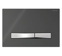 Geberit Sigma50 placa de accionamiento para doble descarga, color metal cromado, angular, 115.788.JK.2, Color: lava/vidrio