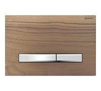 Geberit Sigma50 placa de accionamiento para doble descarga, color metal cromado, angular, 115.788.JX.2, Color: cromado / nogal americano