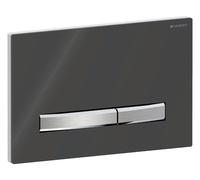 Geberit Sigma50 placa de accionamiento para doble descarga, color metal cromado, angular, 115788SD2, Color: Espejo de cristal ahumado - CM