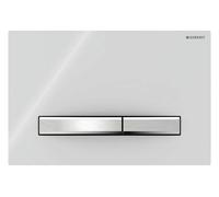 Geberit Sigma50 placa de accionamiento para doble descarga, color metal cromado, angular, 115.788.11.2, Color: cromado / blanco