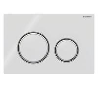 Geberit Sigma50 placa de accionamiento, para doble descarga, color metal cromado, redonda, 115884SI1, Color: cromado / blanco - CM