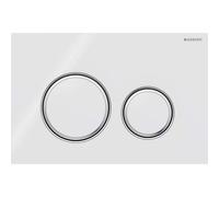 Geberit Sigma50 placa de accionamiento, para doble descarga, color metal cromado, redonda, 115884SI1, Color: cromado / blanco - CM