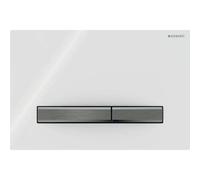 Geberit Sigma50 placa de accionamiento, para doble descarga, color metal negro cromo, 115.671.11.2, Color: negro cromo / blanco