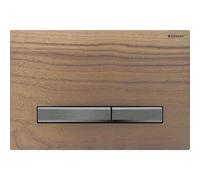 Placa de accionamiento Geberit Sigma50, para doble descarga, color metÃ¡lico negro cromado, Color: cromo negro / nogal americano - 115.671.JX.2