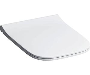 Geberit Smyle Asiento WC Slim con tapa, sandwich, antibacteriano, bisagras QuickRelease, blanco, con mecanismo de cierre suave, 500.688.01.1