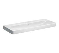Geberit Smyle Lavabo cuadrado 500225, 120x48cm, sin agujero para grifo, con rebosadero, 500.225.01.8, Color: Blanco, con KeraTect