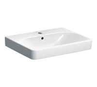 Geberit Smyle Lavabo cuadrado 500229, 60x48cm, con agujero para grifo y rebosadero, 500229018, Color: Blanco, con KeraTect - CM