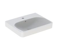 Geberit Smyle Lavabo cuadrado 500259, 55x44cm, con agujero para grifo, con rebosadero, 500.259.01.8, Color: Blanco, con KeraTect