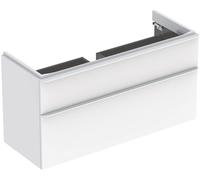 Geberit Smyle Mueble de lavabo cuadrado, 1184x617x470mm, con 2 cajones, 500355001, Color: Laca blanca de alto brillo - CM