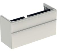 Geberit Smyle Mueble de lavabo cuadrado, 1184x617x470mm, con 2 cajones, 500355JL1, Color: Laca de alto brillo gris arena - CM