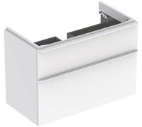 Geberit Smyle Mueble de lavabo cuadrado, 500354, 884x617x470mm, con 2 cajones, 500354001, Color: Laca blanca de alto brillo - CM