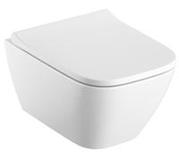 Geberit Smyle Square Inodoro suspendido de cisterna baja, saliente reducido, forma cerrada, sin borde 500379, 500.379.01.1, Color: Blanco