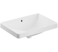 Lavabo empotrado Geberit VariForm rectangular, 550x400mm, sin agujero para grifo, con rebosadero, 500737012, Color: Blanco - CM