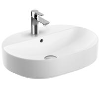 Geberit Variform lavabo 60x45 cm oval para mueble-sobre encimera blanco brillante 500.777.01.2