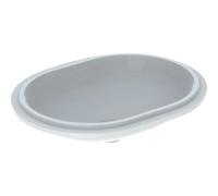 Geberit VariForm lavabo bajo encimera elíptico, 550x400mm, sin agujero para grifo, sin rebosadero, 500759002, Color: Blanco, con KeraTect - CM