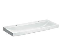 Geberit Xeno 2 lavabo con 2 agujeros de grifo, sin rebosadero, 120x48 cm blanco con KeraTect, 500550011, 500.550.01.1
