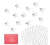 GEBETTER 1400Pcs Pegatinas Estrellas Gomets Plata Brillante 10 Hojas, Recompensa Alumnos Niños Decoración Papel Bolsa Caja Regalo Navidad Tarjetas Sobres Manualidad Scrapbooking Adorno (Plateado)
