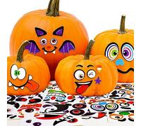 GEBETTER 16 Hojas Pegatinas Halloween, 32 Motivos 6x6cm Calabazas, Calcomanías Expresiones Faciales Muecas Gestos, Regalo Niños Decoración Manualidades Infantiles Fiestas Casa Guardería Colegio