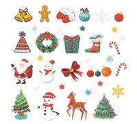 GEBETTER 165Pcs Pegatinas Navidad Purpurinas 5 Hojas, Pegatinas Navideñas, Decoración Cajas Regalo Adorno Tarjetas Manualidades Infantiles Niños Scrapbooking, Árbol Muñeco Nieve Papá Noel Bolas