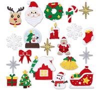 GEBETTER 21Pcs Parches Ropa Adhesivos Navidad Aplique Bordado Navideño Autoadhesivo Infantil Decoración Adorno Prenda Niños, Estilo Simple