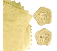 GEBETTER 240Pcs 3.5cm Pegatinas Doradas Regalo Navidad 2 Modelos Imitar Sello Lacre Cera Sellado en Relieve Cierre Sobre Decorar Bolsa Caja Regalo Navideño Tarjeta Felicitación (Copos de Nieve)