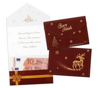 GEBETTER 2pcs Sobres Navidad en Italiano Buon Natale 11x16cm Sobre Rojo Navideño para Dinero Regalo Navidad para Familia Amigos