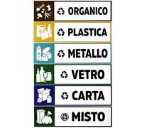 GEBETTER 6Pcs Pegatinas Etiquetas Adhesivas para Reciclaje de Basura en Italiano (1)