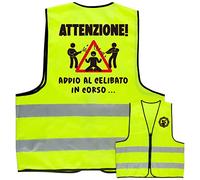 GEBETTER Chaleco Reflectante Amarillo en Italiano para Novio Fiesta Despedida de Soltero Hombre (ADDIO AL CELIBATO IN CORSO)