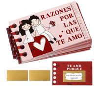 GEBETTER Regalo Día San Valentín, 25* Tarjetas Felicitación Español + 24* Pegatinas Rasca + 1* Canutillo Encuadernar, Regalo Aniversario Pareja Novia Novio Mujer Marido Boda, Libreta Sorpresa