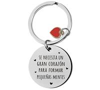 GEBETTER Regalo Profesora Infantil, 1* Llavero Original + 1* Tarjeta Gracias + 1* Sobre Kraft, Regalo Profe Maestra Primaria Graduación Guardería Colegio Escuela Navidad Despedida (Corazón)