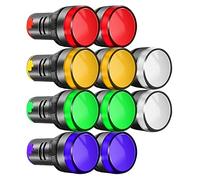 Gebildet 10 piezas 22 mm Luz Indicadora AC/DC 12-24V LED Montaje en Panel Empotrado (Rojo/Verde/Azul/Naranja/Blanco, Cada Color 2 piezas)