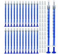Gebildet 100pcs 1ml Jeringa de Plastico(sin aguja) con Tapas, Jeringa Desechable, para Alimentar Alimentos o Medicinas a su Mascota, Perfumes, Lubricantes, Sellantes etc.[Uso no médico]