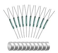 Gebildet 10pcs 4W 3Pin Vidrio Reed Interruptor Normalmente Abierto N/O N/C SPDT, Interruptor de Lengüeta,Interruptor Magnético de Inducción,Contacto de Lengüeta(2.5mm×14mm)+10pcs Pieza de imán