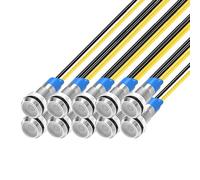 Gebildet 10pcs 6mm 230V AC LED luz Indicadora de Metal Lámpara de Señal Impermeable (Blanco)