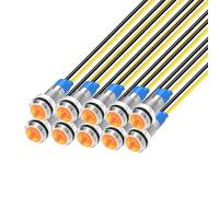 Gebildet 10pcs 6mm 230VAC LED luz Indicadora de Metal Lámpara de Señal Impermeable (Amarillo)