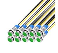 Gebildet 10pcs 6mm 230VAC LED luz Indicadora de Metal Lámpara de Señal Impermeable (Verde)