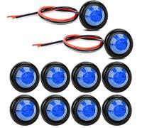 Gebildet 10Piezas Azul 12V Frontal Trasero Lateral Indicador Bullet Marker Light Ronda Liquidación LED