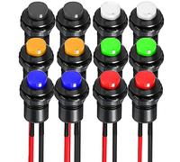 Gebildet 12pcs 12mm Pre Cableado Pulsador Momentaneo SPST ON/Off AC 250V/1.5A 125V/3A,Provisional Mini Botón para Trompeta de Coche,Timbre de Casa