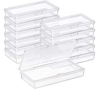 Gebildet 12Piezas Pequeñas de Plástico Transparente Rectangulares para Almacenamiento de Cuentas con Tapa para Píldoras, Hierbas, Pequeñas cuentas, Joyas y Artículos de Manualidades.