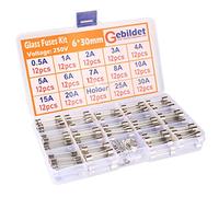 Gebildet 168pcs 6×30mm Kit Surtido de Fusible de Vidrio de Rápido Soplo Fusibles de Soplado Rápido para Auto Bote Camión (0.5A/1A/2A/3A/4A/5A/6A/7A/8A/10A/15A/20A/25A/30A) con 12pcs Portafusibles