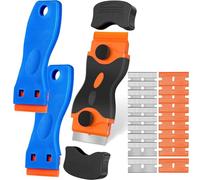 Gebildet 1pc Raspador de Doble Cabezal + 2pcs Raspadores de Plástico con 20 Cuchillas - Raspador de Vitrocerámica/Rascador de Película para Automóvil/Rascador de Vidrio