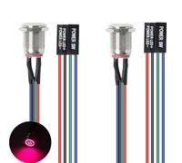 Gebildet 2 Piezas 12mm Chasis Interruptor Host Computadora de Escritorio Cable de Interruptor Host Botón de Encendido LED de Metal Fuente ATX Encendido/Apagado para Interruptor de Computadora DIY