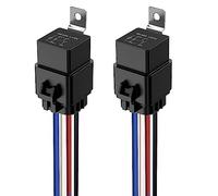 Gebildet 2 piezas 40/30A Interruptor de Relé a Prueba de Agua 12 AWG Juego de Arnés con Diodo Incorporado - 12V CC 4 Pines SPST Relés Automotrices Cables Calientes